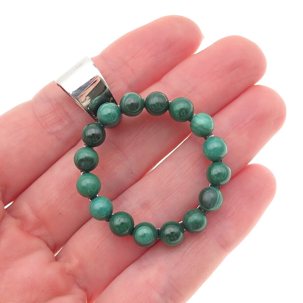 Jay King Desert Rose 925 Sterling Vintage Real Malachite Circle of Life Pendant